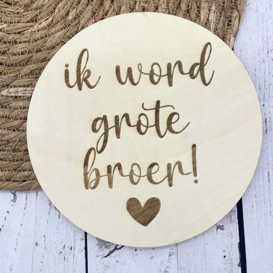 Ik word grote broer zwangerschapsaankondiging (Ø20cm)