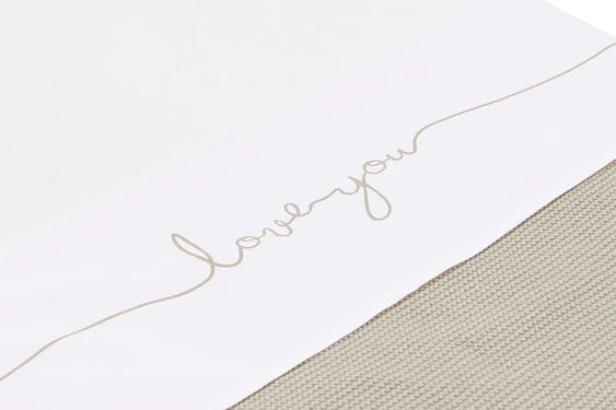 Wieglaken 75x100cm Love you nougat