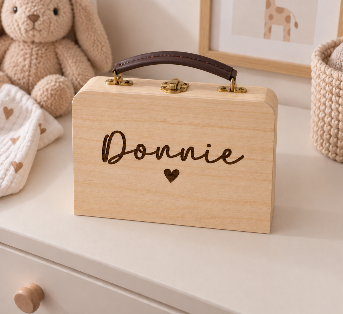 Gepersonaliseerd baby koffertje met naam