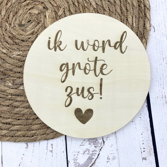 Ik word grote zus zwangerschapsaankondiging (Ø20)