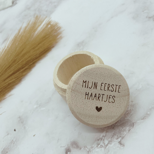 Mijn eerste tandjes + haartjes houten doosjes (set van 2)