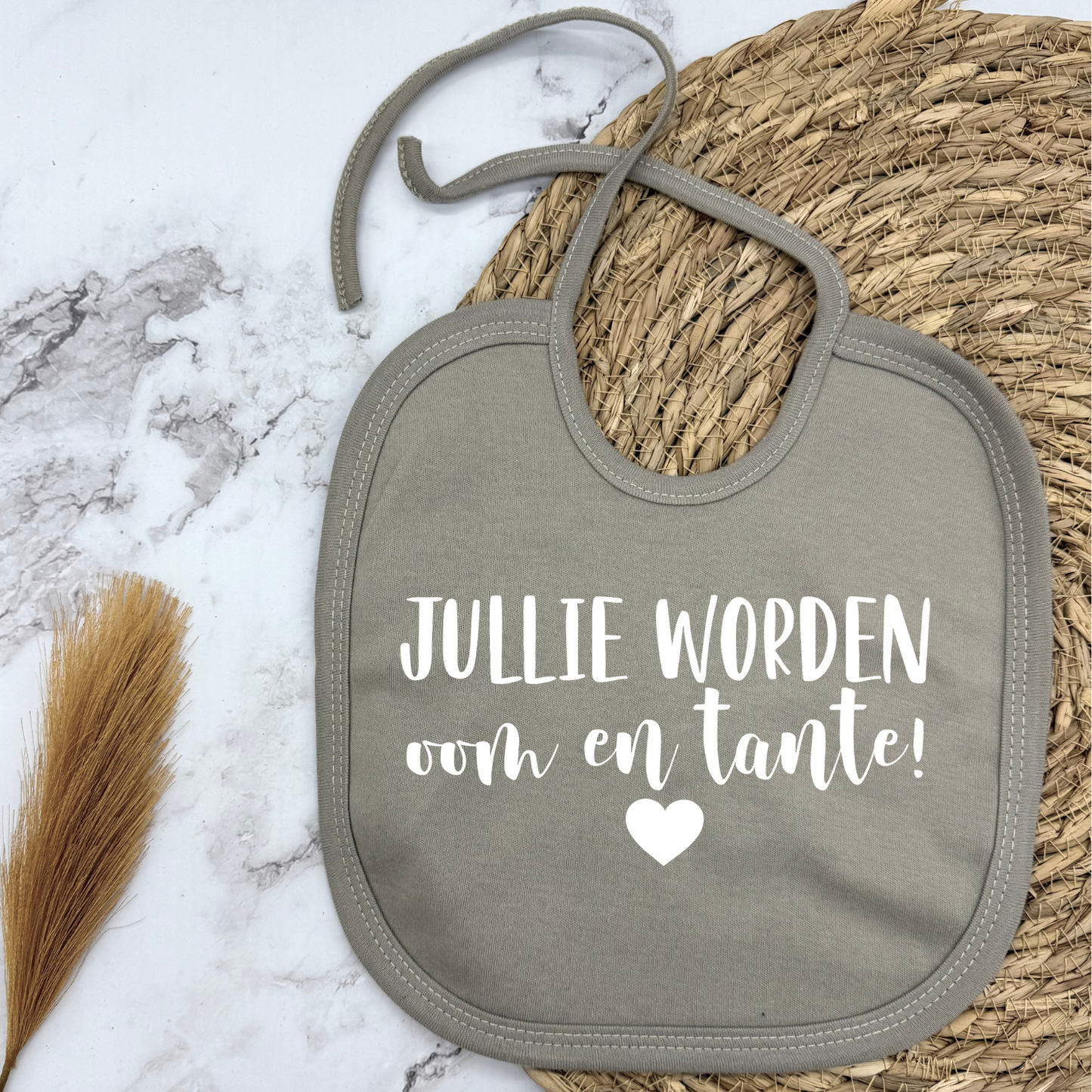 Jullie worden oom & tante! slabbetje met touwtjes