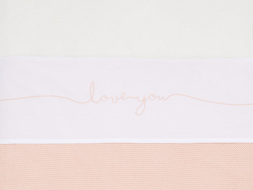 Wieglaken 75x100cm Love you pale pink