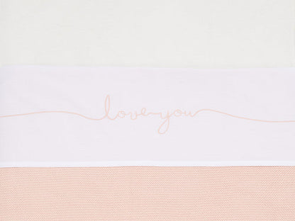 Wieglaken 75x100cm Love you pale pink