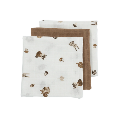 Hydrofiele doek Forest Animals Toffee (70x70) (3pack)