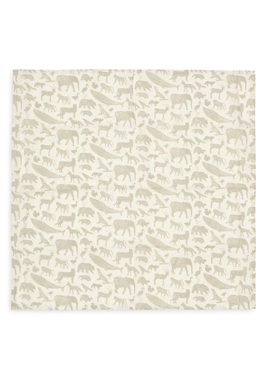 Hydrofiele Doek Small 70x70cm Animals Olive Green (3pack)