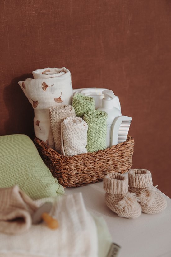 Hydrofiele doek Ginkgo Pre-washed off-white/sand (2pack) (70x70)