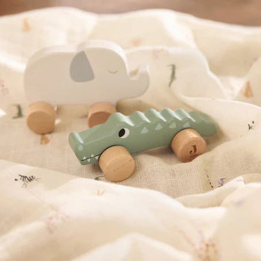 Houten Krokodil op wielen - Jungle Jambo