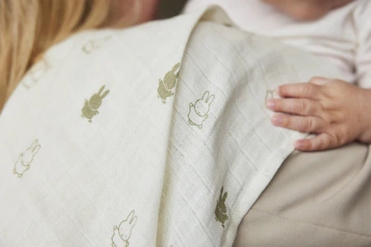 Hydrofiele Doek Small 70x70cm Happy Miffy Olive Green (3p) / Nijntje