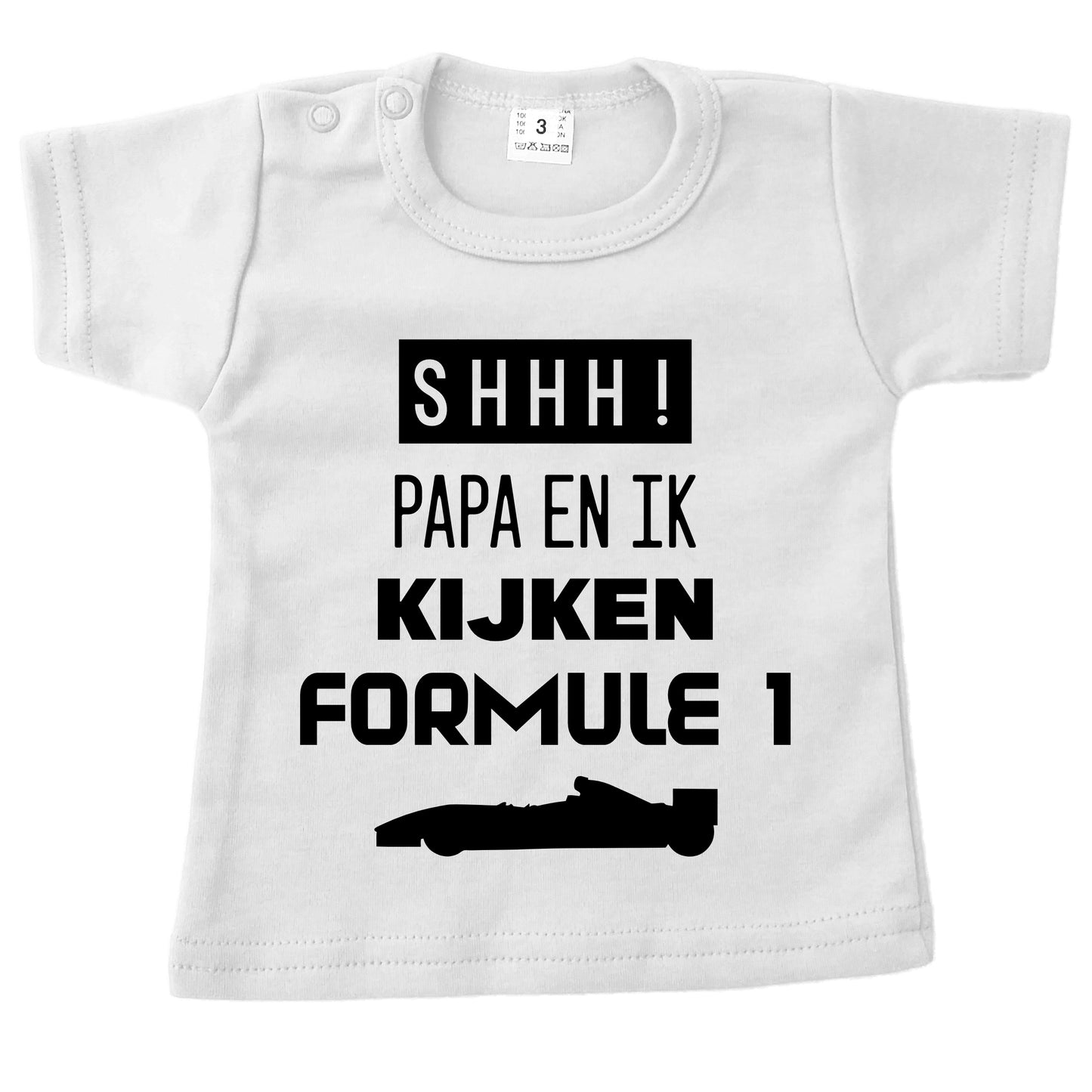 Shhh! Papa en ik kijken formule 1 t-shirt