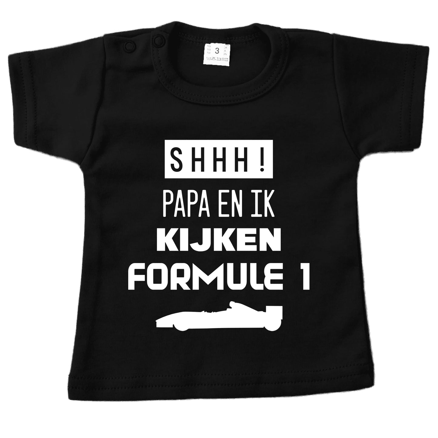 Shhh! Papa en ik kijken formule 1 t-shirt