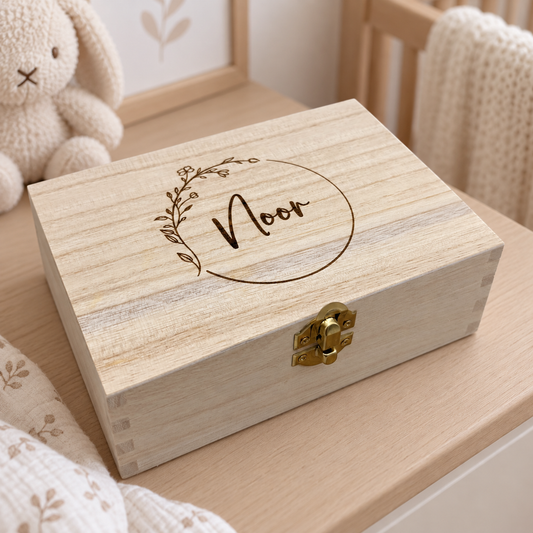 Baby bewaarkistje gepersonaliseerd met naam
