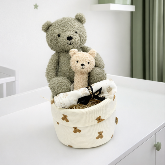 Kraamcadeau uni Teddy Bear met rammelaar