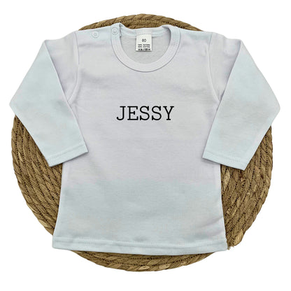 Gepersonaliseerd baby shirt met lange mouw "Script"