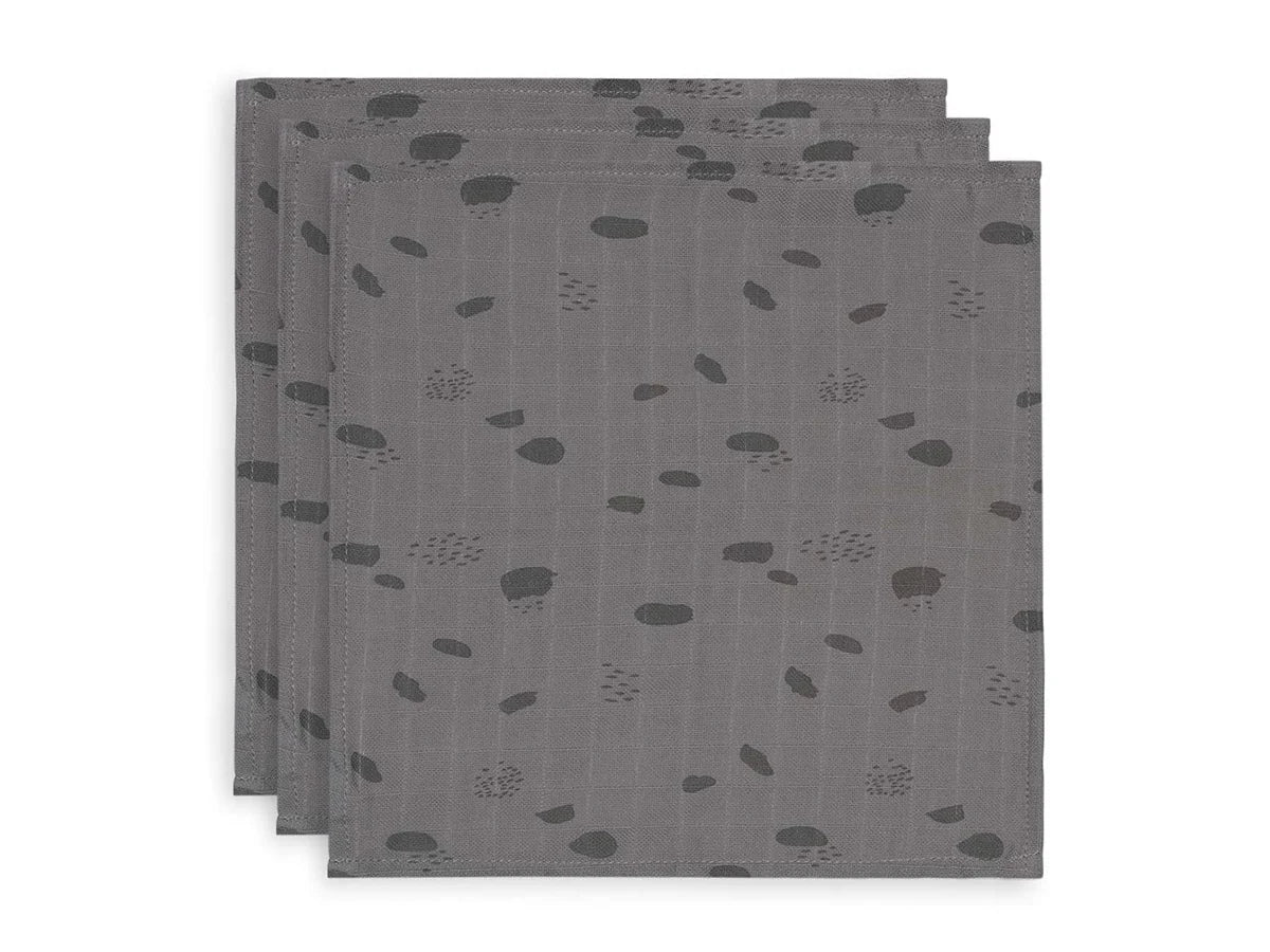 Monddoekje Hydrofiel Spot Storm Grey (3pack)