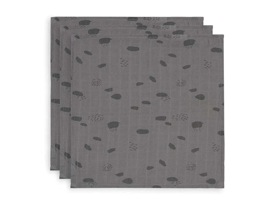 Monddoekje Hydrofiel Spot Storm Grey (3pack)