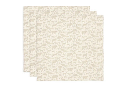 Hydrofiele Doek Small 70x70cm Animals Nougat (3 pack)