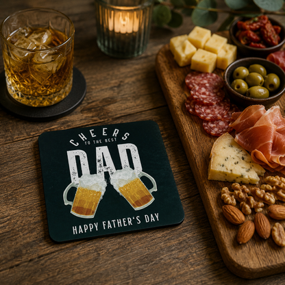 Cheers to the Best Dad - Happy Father's Day onderzetter