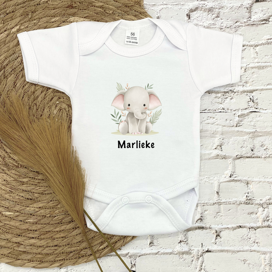 Gepersonaliseerd baby rompertje Olifantje