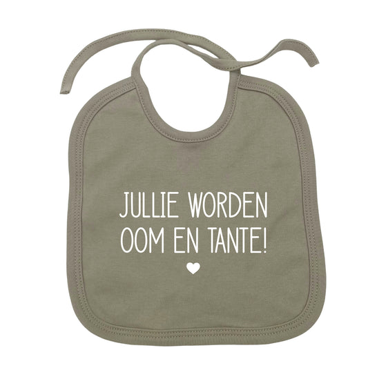 Jullie worden oom en tante! slabbetje met touwtjes