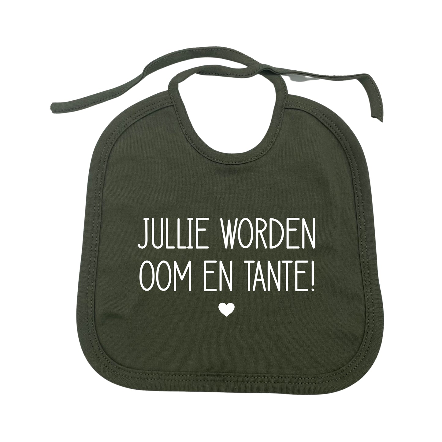 Jullie worden oom en tante! slabbetje met touwtjes