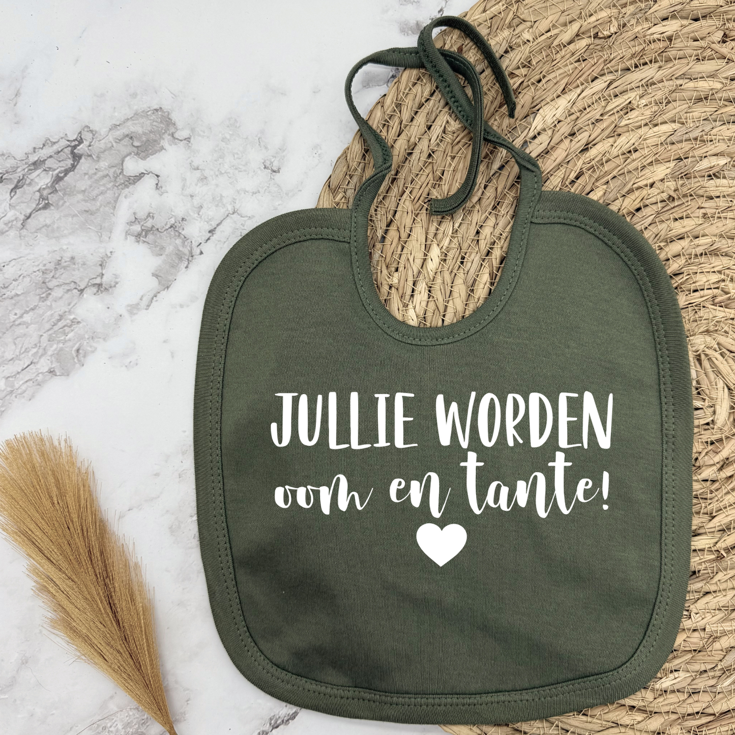Jullie worden oom & tante! slabbetje met touwtjes