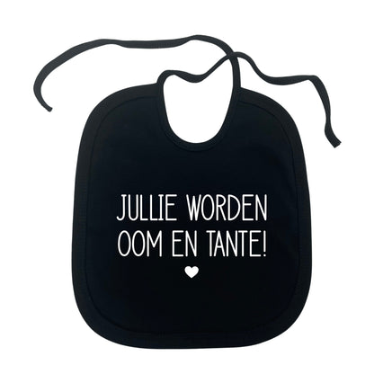 Jullie worden oom en tante! slabbetje met touwtjes