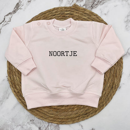 Gepersonaliseerde baby trui "Script"