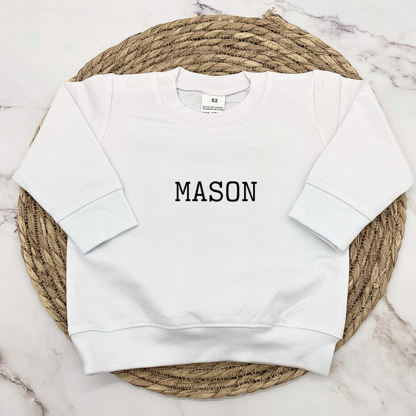 Gepersonaliseerde baby trui "Script"