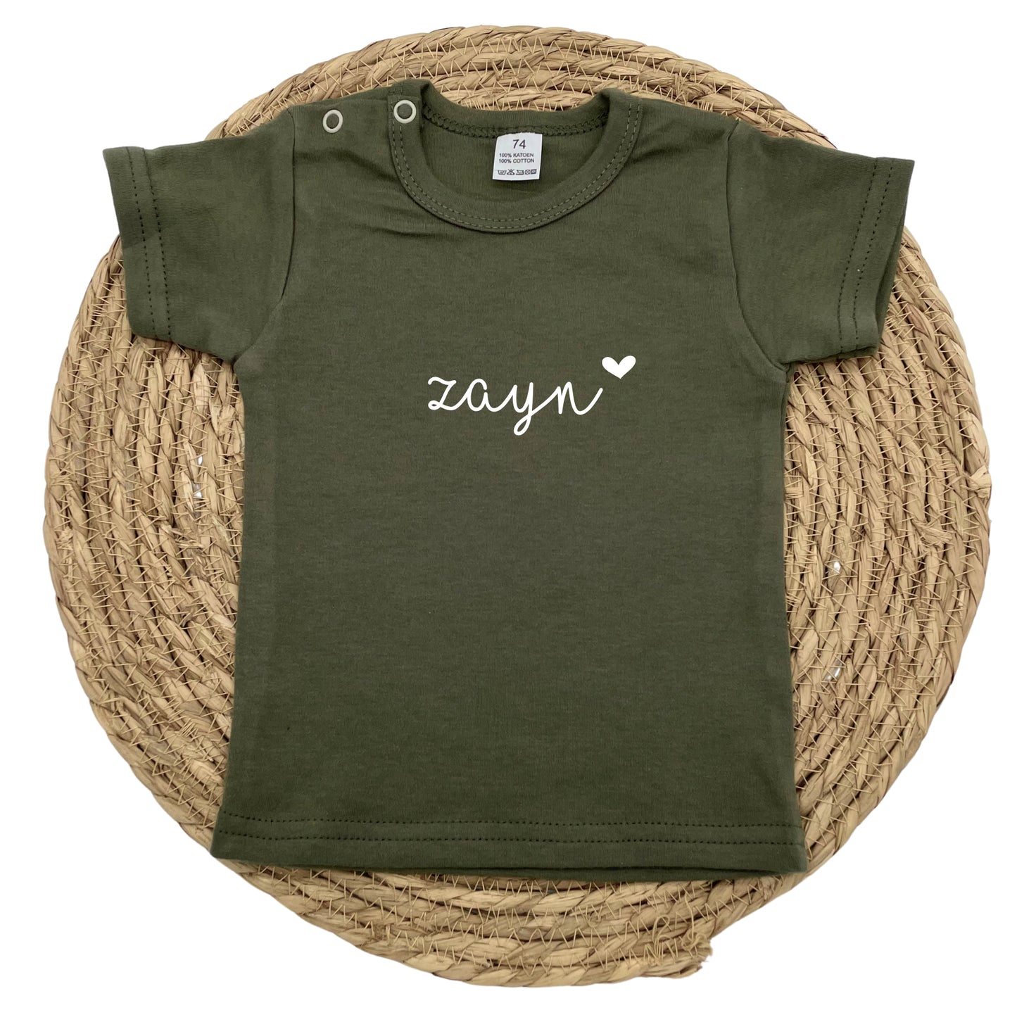 Gepersonaliseerd baby t-shirt "Hearts"