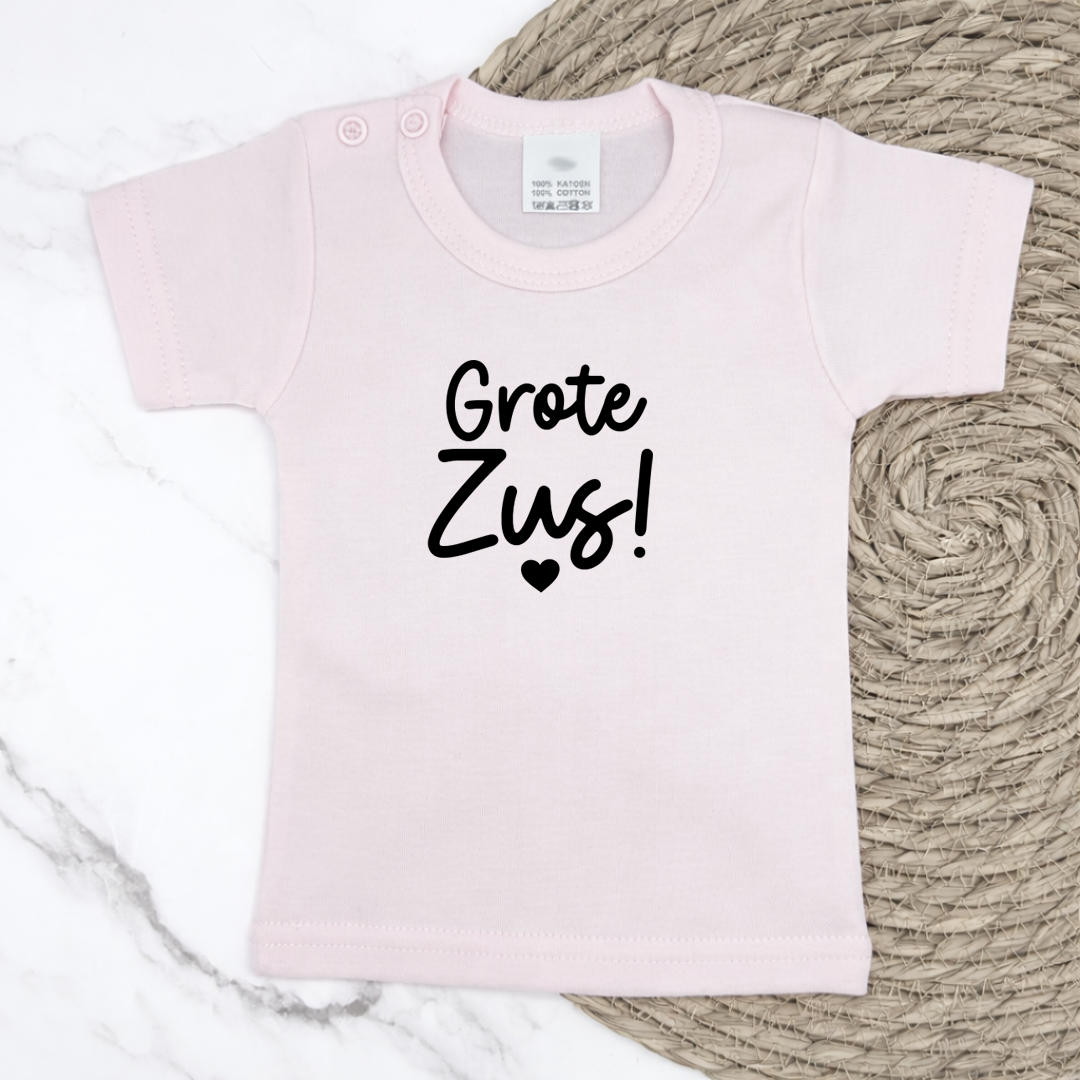 Grote zus met hartje t-shirt