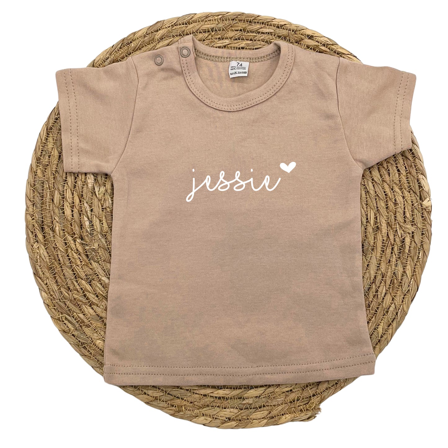 Gepersonaliseerd baby t-shirt "Hearts"