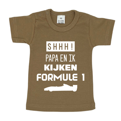 Shhh! Papa en ik kijken formule 1 t-shirt