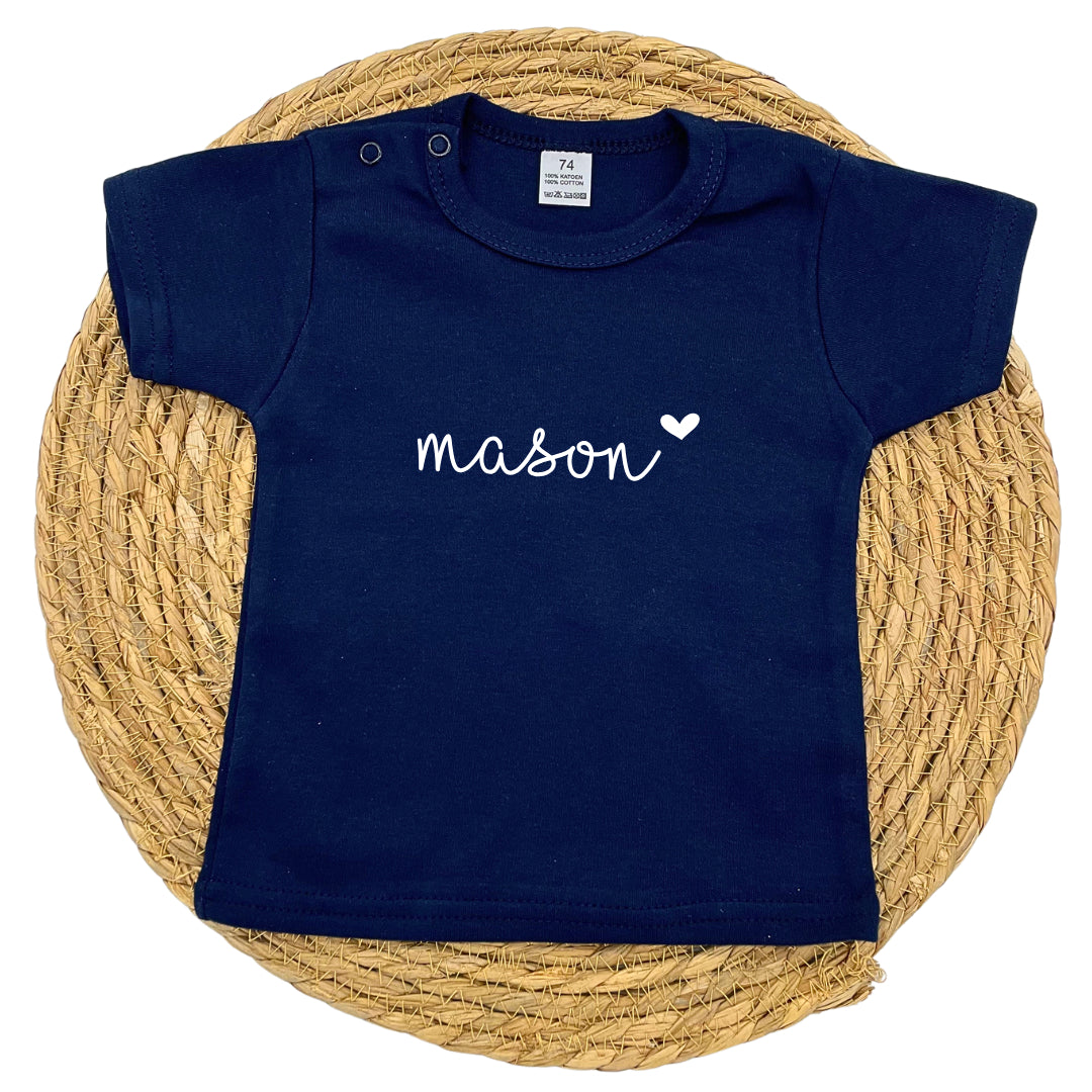 Gepersonaliseerd baby t-shirt "Hearts"