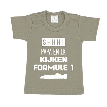 Shhh! Papa en ik kijken formule 1 t-shirt