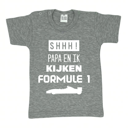 Shhh! Papa en ik kijken formule 1 t-shirt